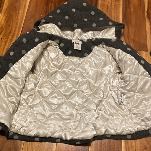 Girl’s Size 12-18 Months Fall/Spring Grey with Polka Dots Wool-blend Jacket - Picture 7 of 7